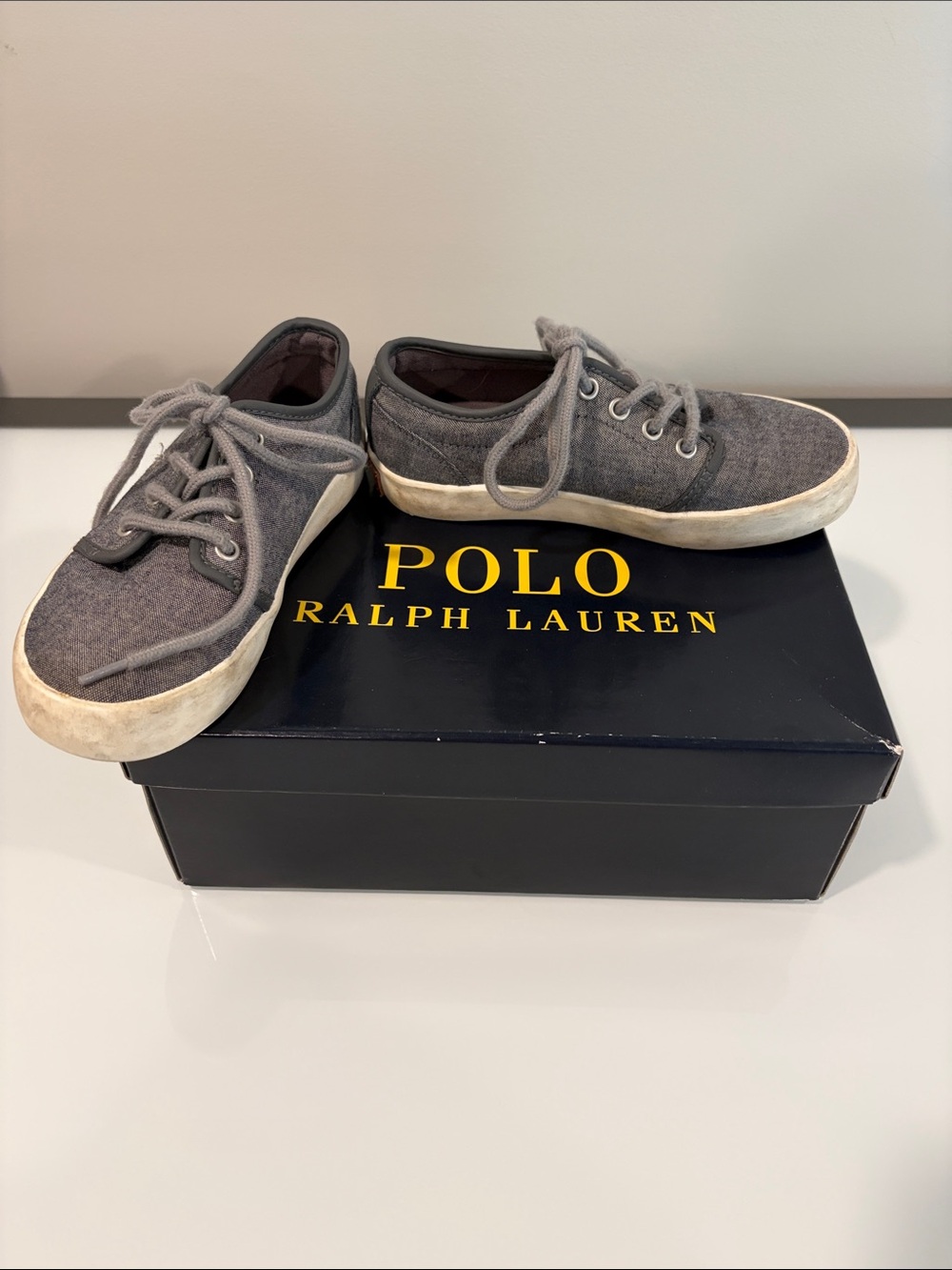 Polo by Ralph Lauren Boy’s Gray Lace-Up Sneakers